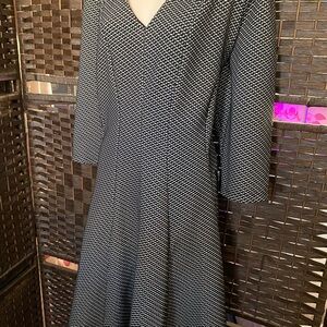 Lane Bryant Black and White Long Sleeve Dress